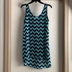 Teal and navy tank